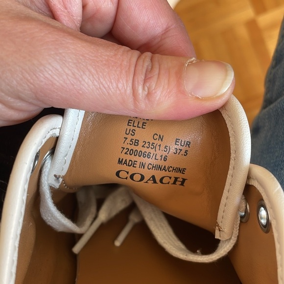Coach Women's Cream Sneakers - Picture 10 of 10